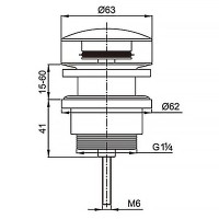 Донный клапан для раковины AZARIO 00085928 универсальный, хром