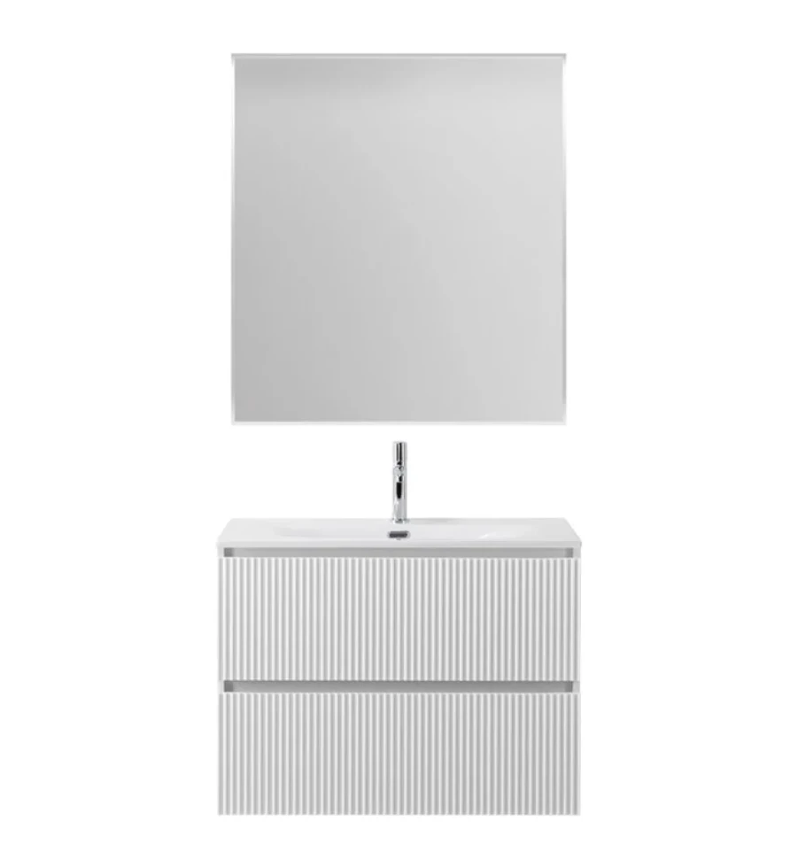 Мебель для ванной комнаты BelBagno Uno-mini 100 подвесная, 2 ящика, bianco opaco
