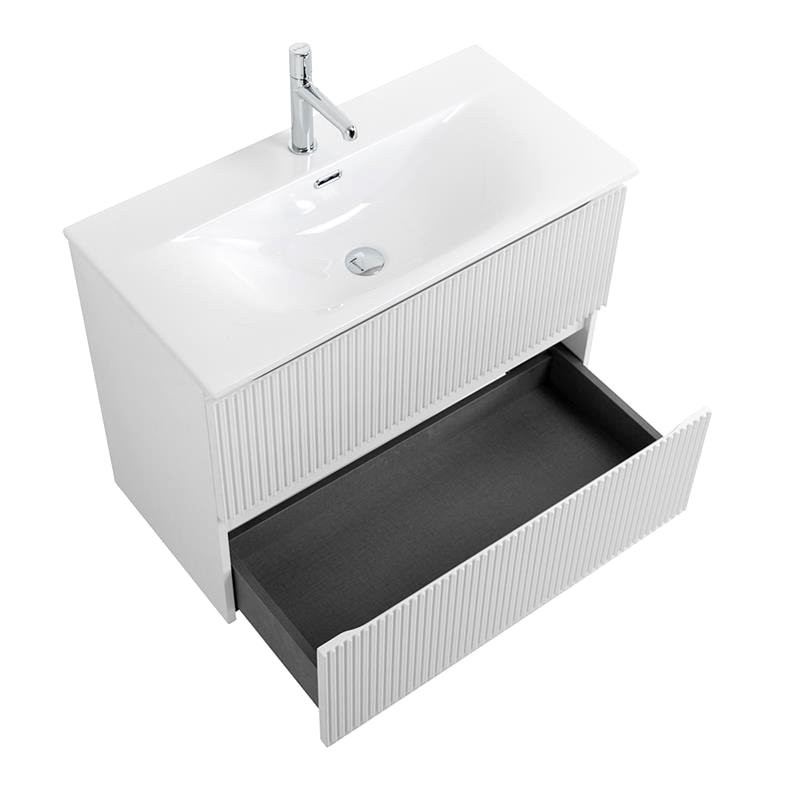 Мебель для ванной комнаты BelBagno Uno-mini 100 подвесная, 2 ящика, bianco opaco