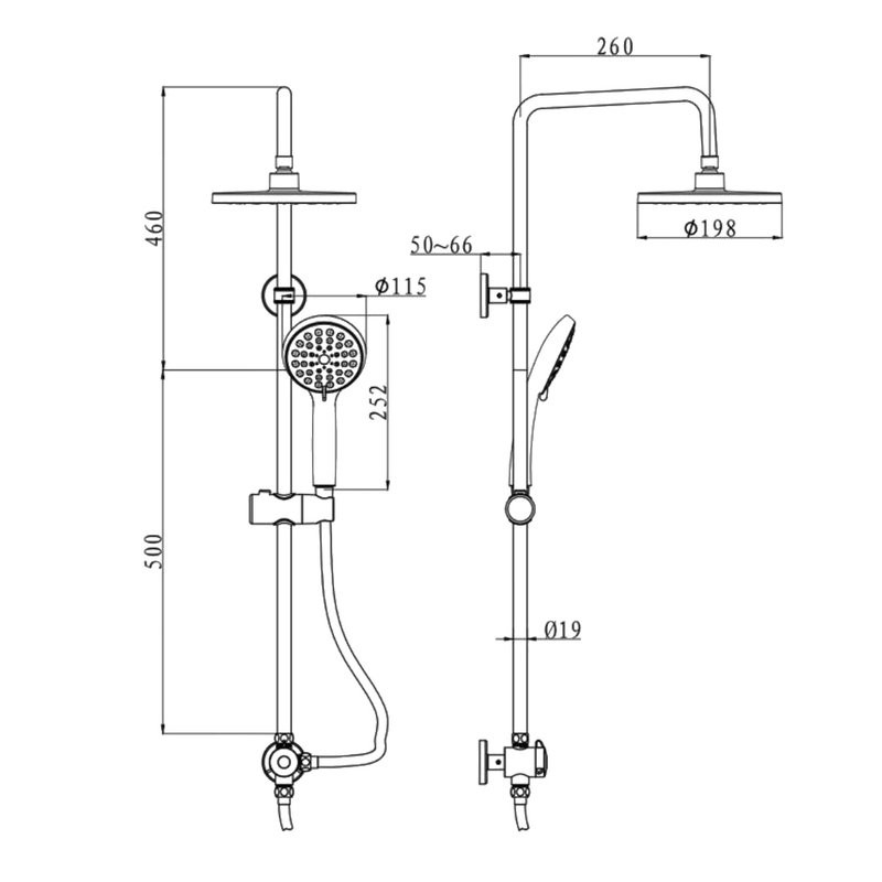 Душевая стойка Olive'S KDC06 глянцевая хром
