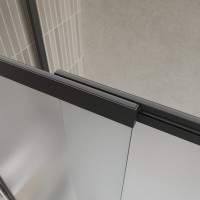 Шторка на ванну BelBagno Luce VF-11-90/145-P-NERO профиль матовый черный, стекло рифленое