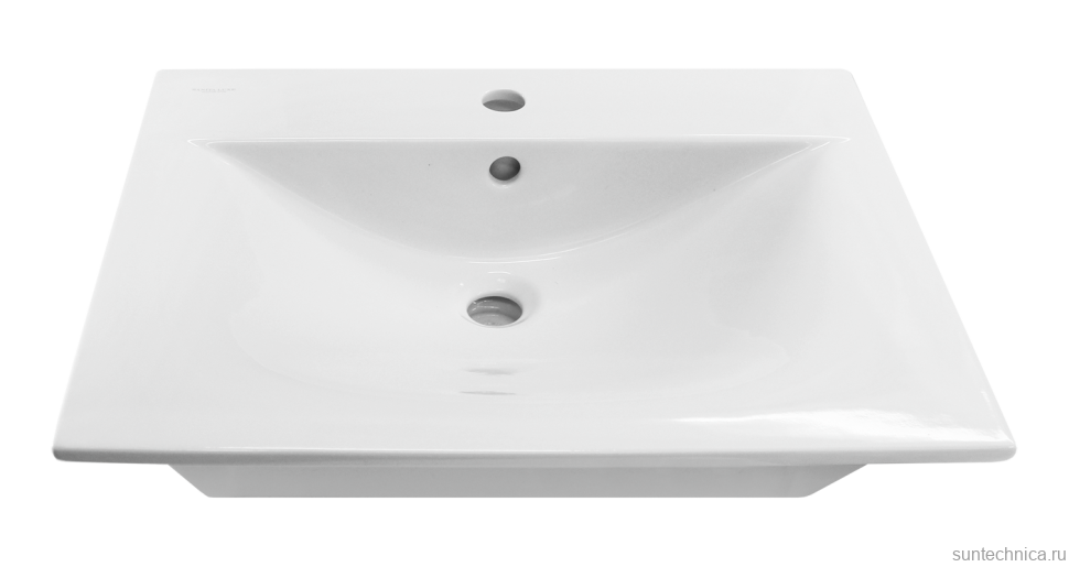 Тумба с раковиной Mixline Брикс 60 2 ящика, глянцевая белая, раковина Breeze 60