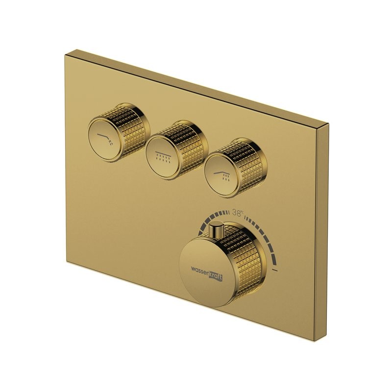 Смеситель для ванны и душа встраиваемый термостат золото Sauer 7158 Thermo WasserKRAFT