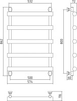 Полотенцесушитель водяной Сунержа Атлант 80x50, белый матовый
