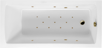 Акриловая ванна Excellent Aquaria Relax 150x70 см, встраиваемая, с гидромассажем, белая, с каркасом, со сливом-переливом, фурнитура бронза