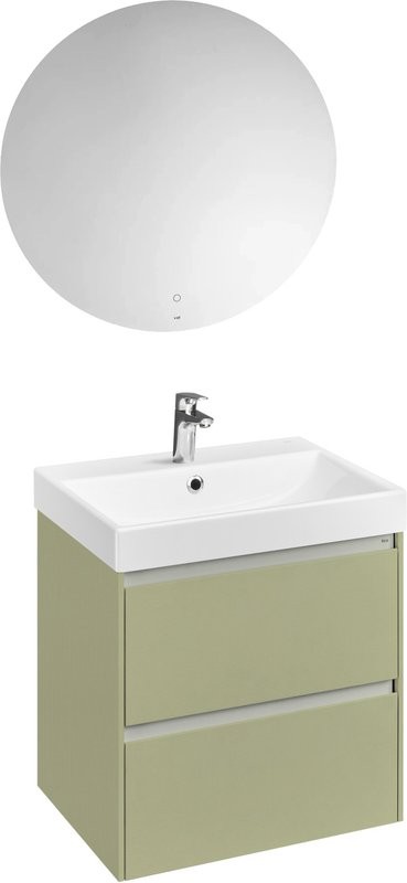 Мебель для ванной комнаты Roca Ona Olive 60 оливковая матовая, раковина ZRU9307561