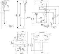Комплект для ванной Remer Energy EY0512315LMPI Комплект для ванной Remer Energy EY0512315LMPI