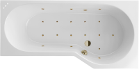 Акриловая ванна Excellent Be Spot Relax R 160x80 см, угловая, правая, встраиваемая, с гидромассажем, белая, асимметричная, с каркасом, со сливом-переливом, фурнитура бронза