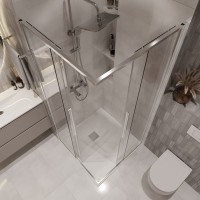 Душевой уголок Niagara Nova NG-6624-34 100x100, профиль хром, стекло прозрачное