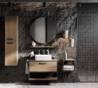 Зеркало AQUATON Лофт Фабрик 80 дуб кантри, с полкой