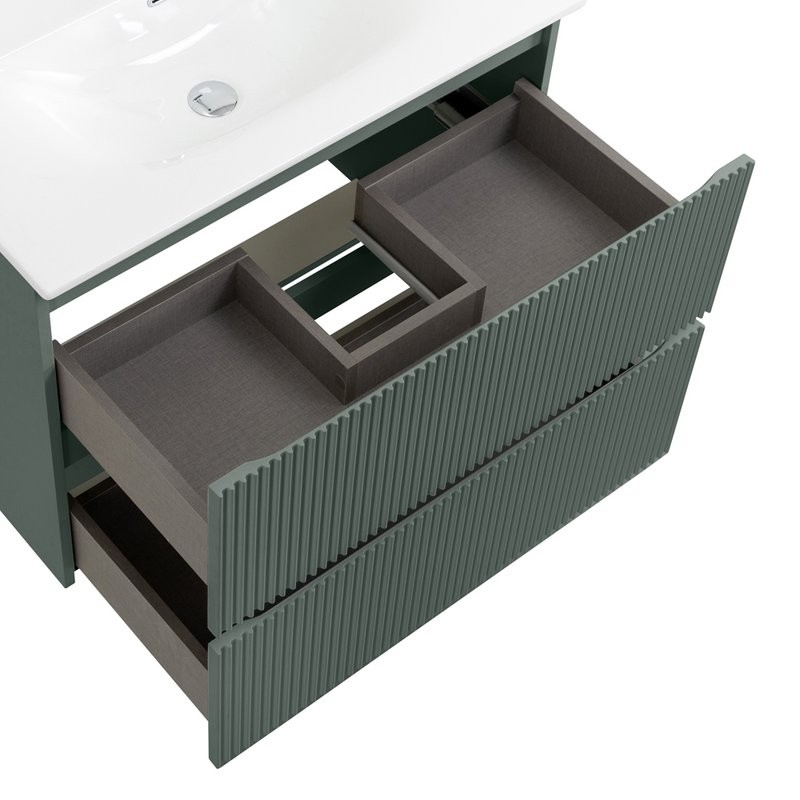 Тумба с раковиной BelBagno Uno 90 подвесная, 2 ящика, матовая еловая