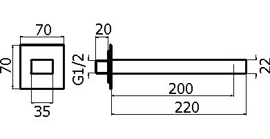 Излив Plumberia Selection Tag SPQ0258CR для ванны, хром