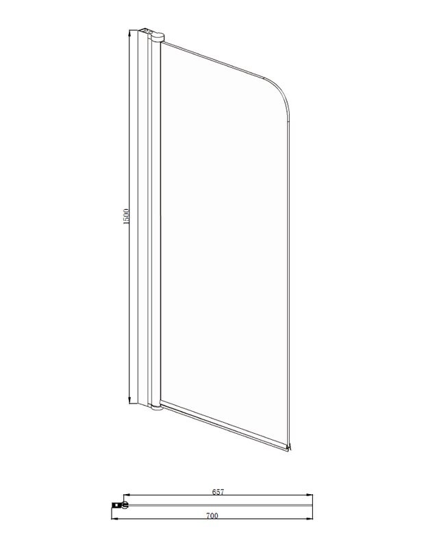 Шторка на ванну Azario MERRIT NF6211, 70 см