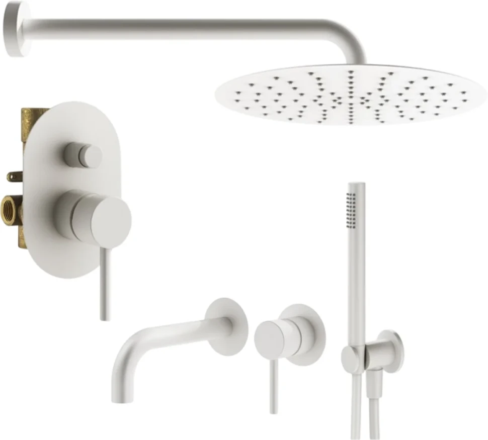 Комплект для ванной Plumberia Selection Ixo KITXO15BO210 С ВНУТРЕННЕЙ ЧАСТЬЮ, белый матовый