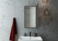 Зеркало-шкаф Art&Max Techno R 35 с подсветкой, черное