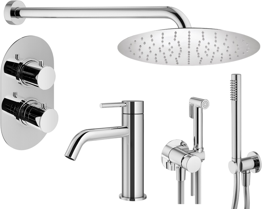 Комплект для ванной Plumberia Selection Ixo KITZXOT18CR53 С ВНУТРЕННЕЙ ЧАСТЬЮ, хром