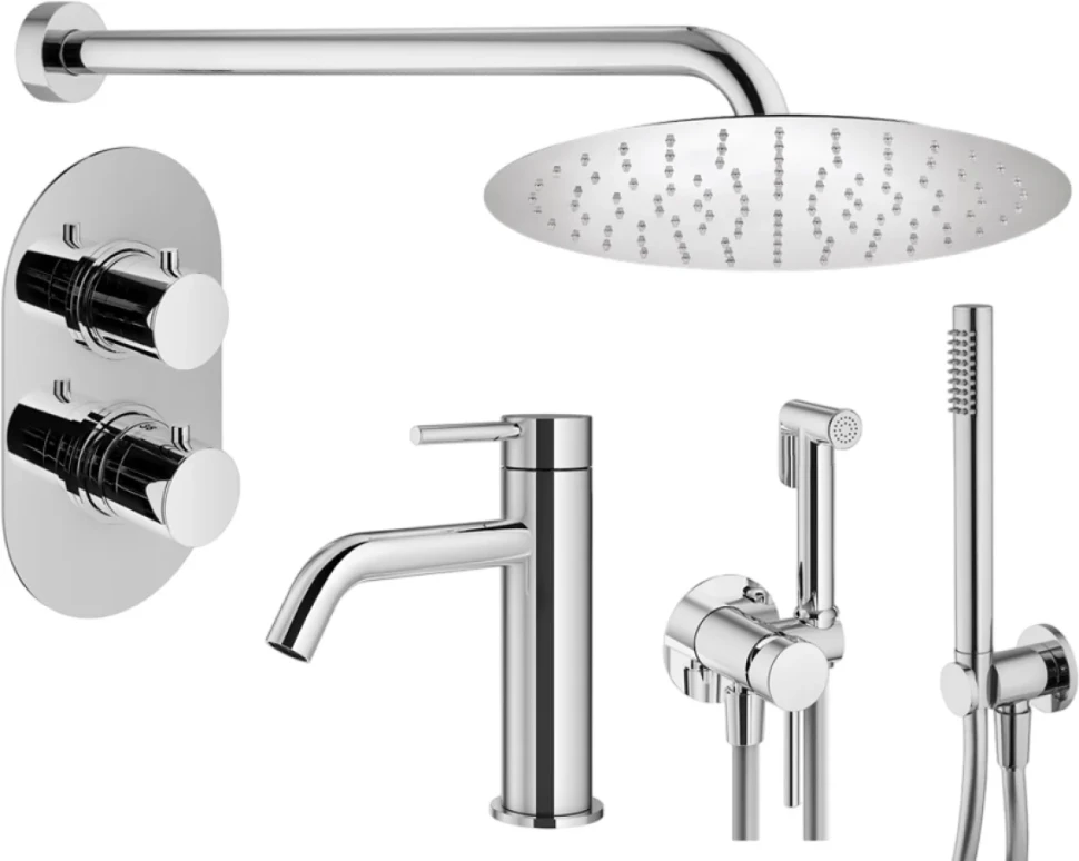 Комплект для ванной Plumberia Selection Ixo KITZXOT18CR53 С ВНУТРЕННЕЙ ЧАСТЬЮ, хром