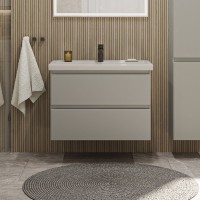 Тумба с раковиной SanStar Riana 70 подвесная, grey, раковина Фостер 70