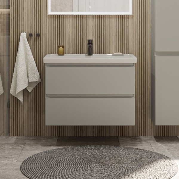 Тумба с раковиной SanStar Riana 70 подвесная, grey, раковина Фостер 70