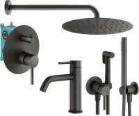 Комплект для ванной Plumberia Selection Ixo KITZXO18GR53 С ВНУТРЕННЕЙ ЧАСТЬЮ, графит матовый