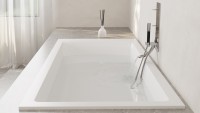 Ванна из искусственного камня Salini Cascata S-Stone 170x70 см, встраиваемая, матовая белая, на ножках