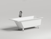 Ванна из искусственного камня Salini Cascata S-Stone 170x70 см, встраиваемая, матовая белая, на ножках
