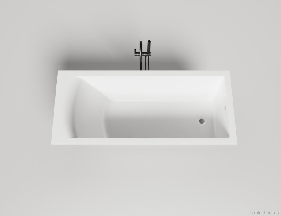 Ванна из искусственного камня Salini Cascata S-Stone 170x70 см, встраиваемая, матовая белая, на ножках
