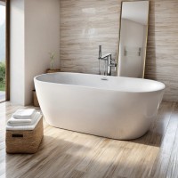 Акриловая ванна Ceruttispa d'ISEO170II 170x75 см, отдельностоящая, белая, овальная, с каркасом, со сливом-переливом, с донным клапаном