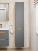 Шкаф-пенал для ванной SanStar Diva 30 графит софт, дуб вотан