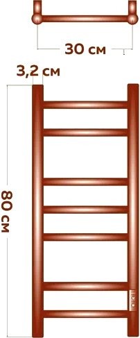 Полотенцесушитель электрический Bauedge Stil R 30х80, белый полуматовый
