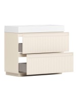 Тумба с раковиной Belux Базель 90 напольная, светлый миндаль матовый