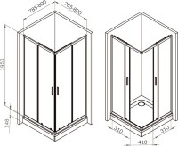 Душевой уголок AM.PM Gem W90G-403-8080-MT 80х80 см