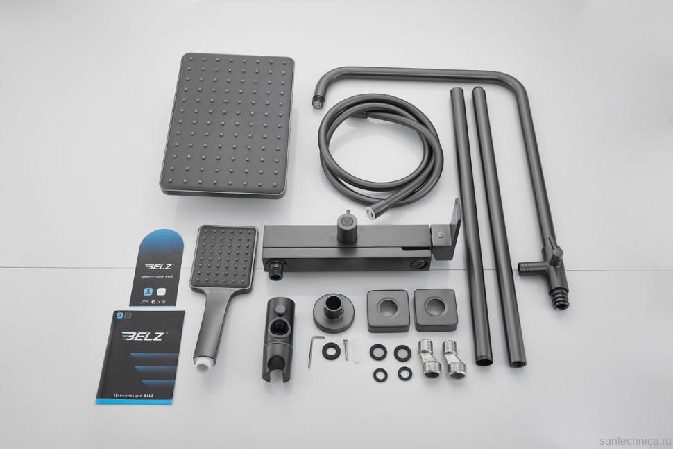 Душевая стойка BELZ B24613-3 вороненая сталь