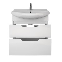 Тумба с раковиной Dreja Laguna Plus 75 подвесная, белый глянец