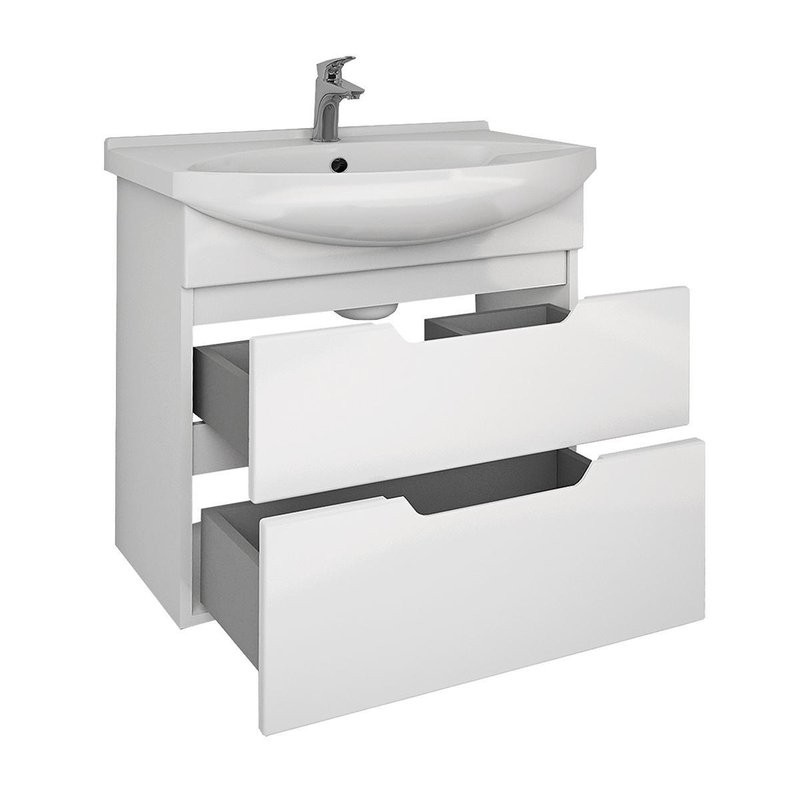 Тумба с раковиной Dreja Laguna Plus 75 подвесная, белый глянец