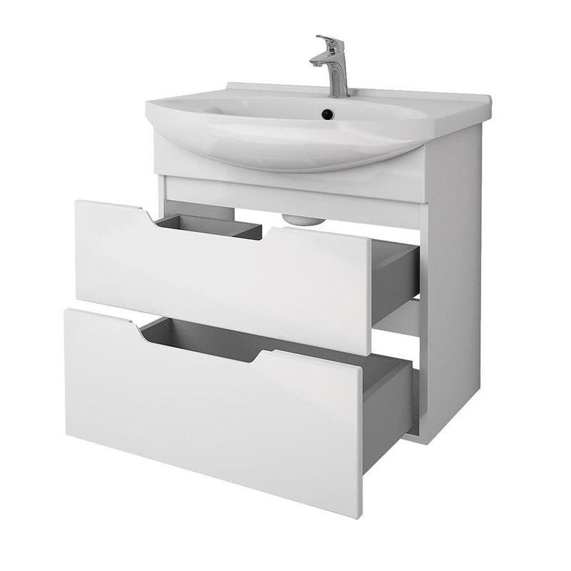 Тумба с раковиной Dreja Laguna Plus 75 подвесная, белый глянец