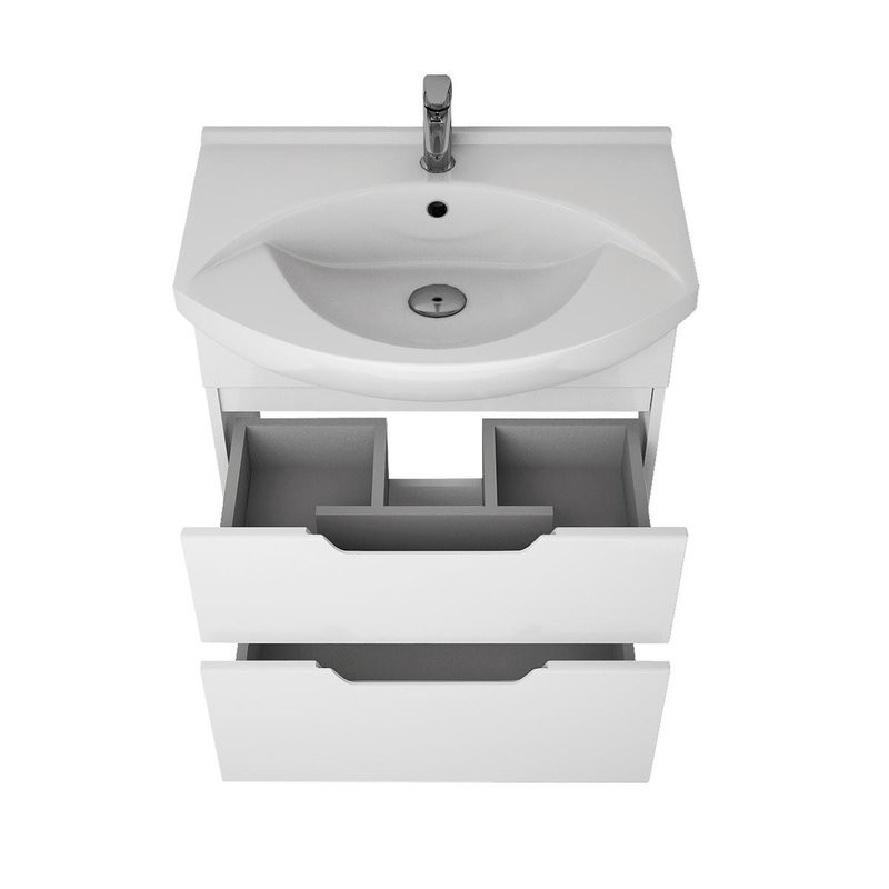 Тумба с раковиной Dreja Laguna Plus 75 подвесная, белый глянец