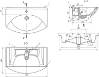 Тумба с раковиной Dreja Laguna Plus 75 подвесная, белый глянец