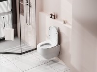 Унитаз подвесной Abber Rechteck AC1218 безободковый, с микролифтом, белый