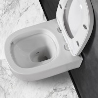 Унитаз подвесной Abber Rechteck AC1218 безободковый, с микролифтом, белый