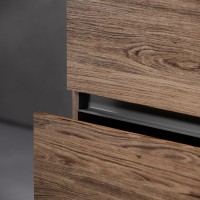 Тумба с раковиной Sancos Urban 80 дуб чарльстон, черная раковина CN7005MB