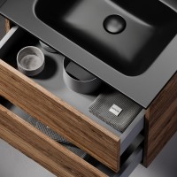 Тумба с раковиной Sancos Urban 80 дуб чарльстон, черная раковина CN7005MB