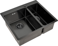 Мойка кухонная Zorg Inox PVD 59-2-51-L GRAFIT L, графит