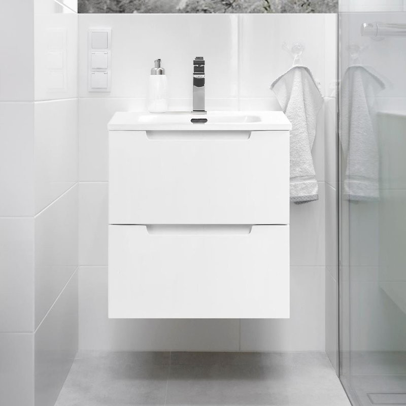 Тумба с раковиной BelBagno Etna 50 подвесная, bianco lucido