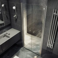 Душевая дверь в нишу Maybahglass MGD-422-5 80 см, профиль матовый хром, стекло прозрачное