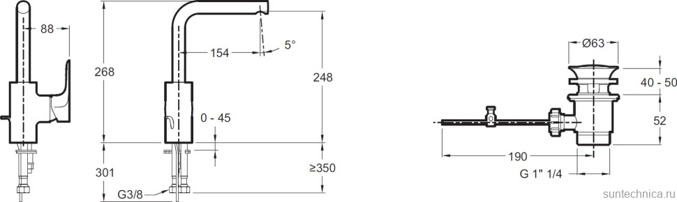 Смеситель для раковины Jacob Delafon Aleo E72278-CP