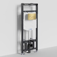 Система инсталляции для унитазов Wasserkraft Alme 15TLT.010.ME.MG01 с кнопкой смыва матовое золото
