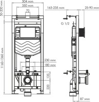 Система инсталляции для унитазов Wasserkraft Alme 15TLT.010.ME.MG01 с кнопкой смыва матовое золото