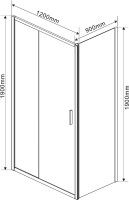 Душевой уголок Vincea Garda VSR-1G9012CH 120x90 см, профиль хром, стекло шиншилла