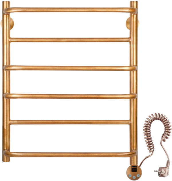 Полотенцесушитель электрический Secado Верона 1 65x55 см, подключение справа, бронза, лесенка, латунь